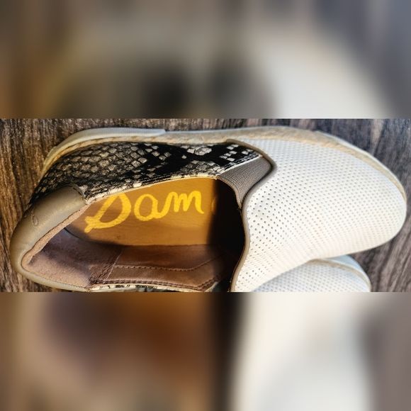 Sam Edelman Banks Espadrille Slip-On Sneakers White Snakeskin Size 6 - Picture 9 of 12